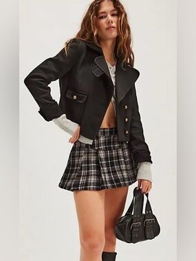NWT FREE PEOPLE SERENA PLAID MICRO SKORT